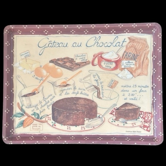 French Gateau Au Chocolat Serving Tray - Picture 1 of 17